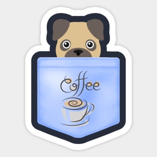 Pug and Coffee Sticker